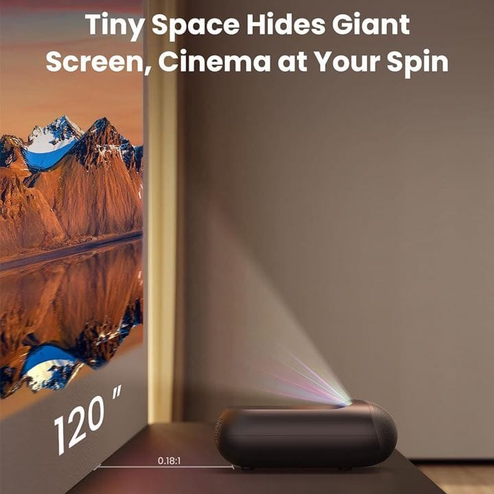 Yaber Ultra Short Throw Laser Projector 1000 ANSI Lumens, 1080P, JBL Dual 15W, Dolby – Black | K300S