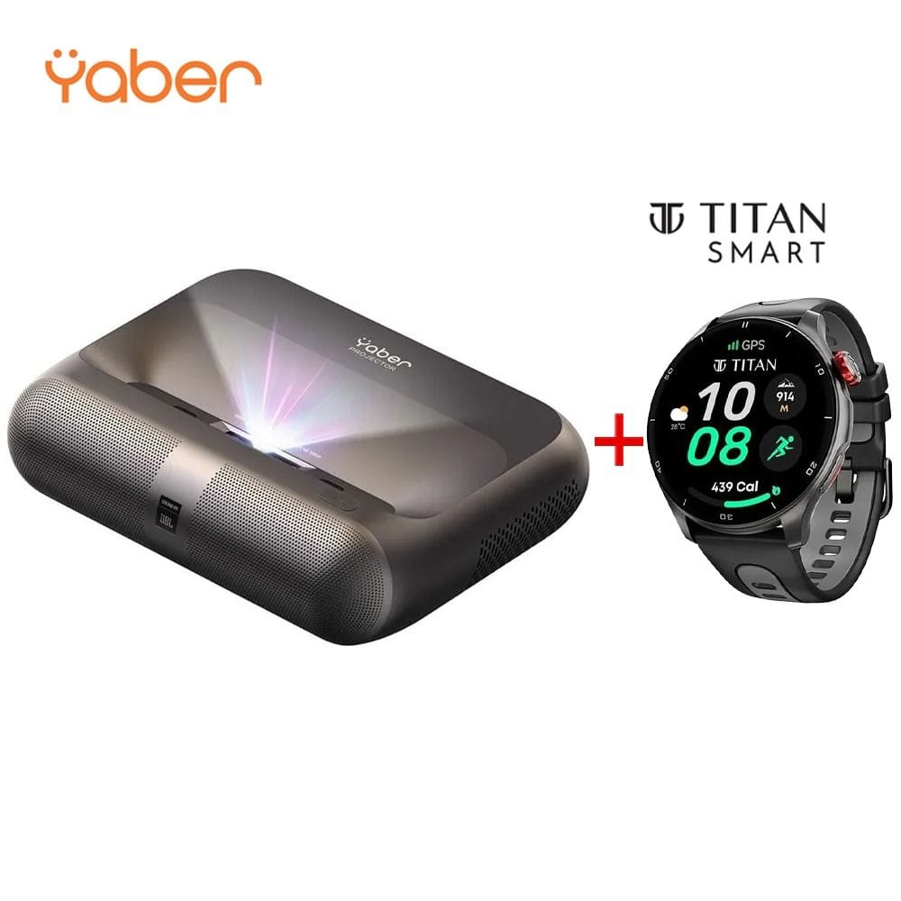 Yaber Ultra Short Throw Laser Projector 1000 ANSI Lumens, 1080P, JBL Dual 15W, Dolby – Black | K300S