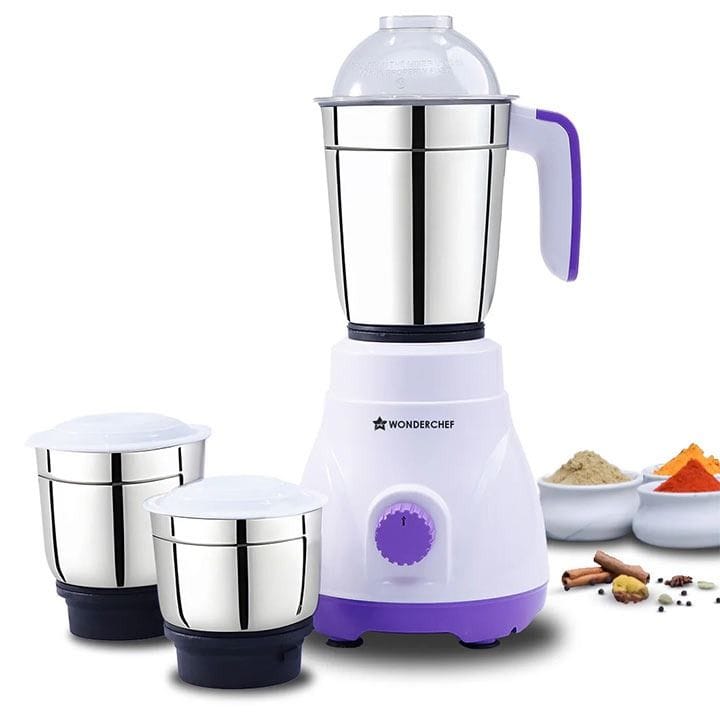 Wonderchef Roma Mixer Grinder 3-Jar 550W – White/Purple | 63155124