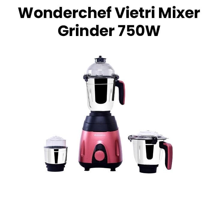 Wonderchef Vietri Mixer Grinder 4-Jar 750W – Rust/Black | 63155127