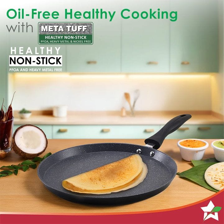 Wonderchef 24cm Duralite Die-Cast Dosa Tawa - Black | 63154855