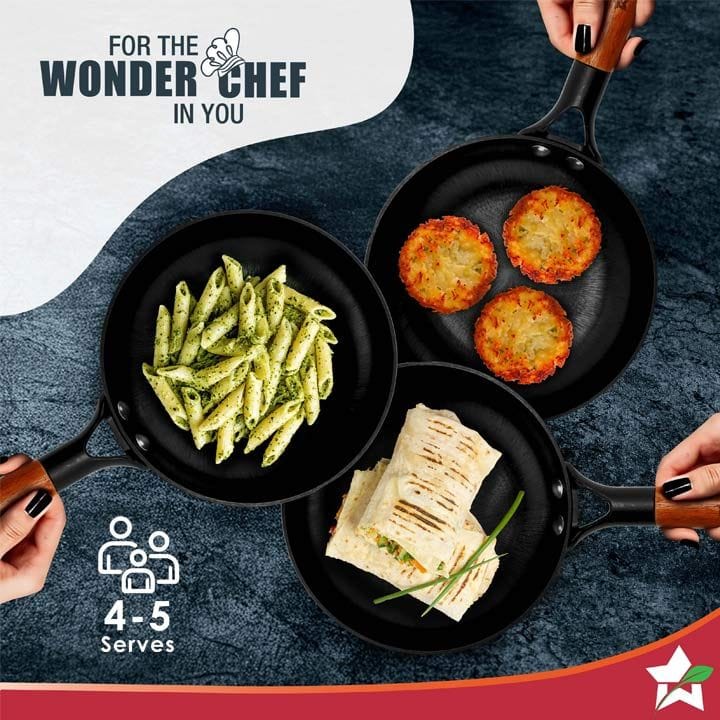 Wonderchef 20 cm Cast Iron Fry Pan - Black | 63154903