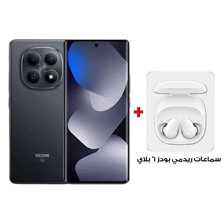 شاومي ريدمي نوت 15 5G 8 جيجابايت / 256 جيجابايت باللون الأسود + سماعات ريدمي بادز 6 بلاي + استبدال الشاشة لمدة سنة واحدة + اشتراك جوجل ون لمدة 3 أشهر