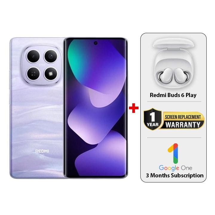 Xiaomi Redmi Note 15 5G 8GB / 256GB - Mist Purple + Redmi Buds 6 Play + 1Yr. Screen Replacement + 3 Month Google One Subscription