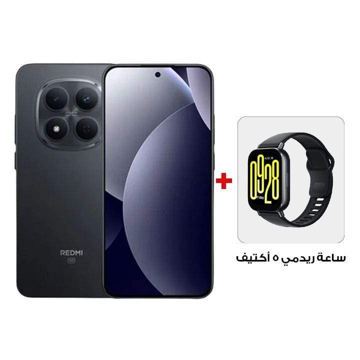 ريدمي نوت 15 برو الجيل الخامس (5G) لون أسود، ذاكرة عشوائية 12 جيجابايت، سعة تخزين 256 جيجابايت (نسخة إنجليزية) + ريدمي ووتش 5 أكتيف