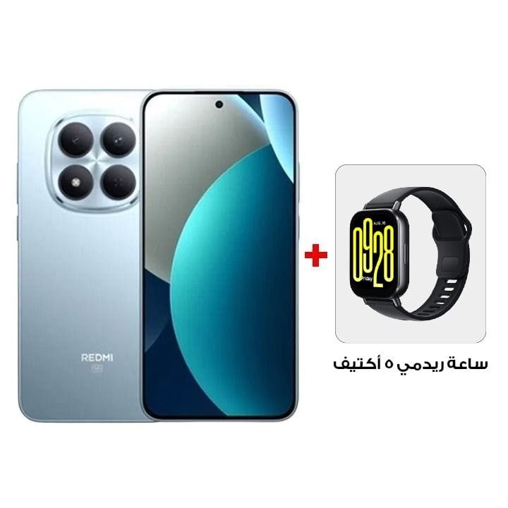 ريدمي نوت 15 برو الجيل الخامس (5G) لون أزرق جليدي، ذاكرة عشوائية 12 جيجابايت، سعة تخزين 256 جيجابايت (نسخة إنجليزية) + ريدمي ووتش 5 أكتيف