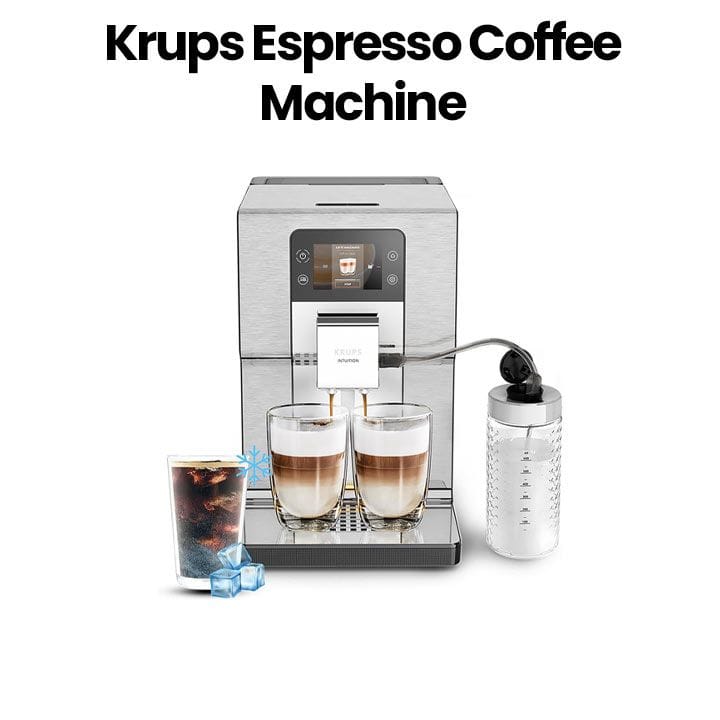 Krups Espresso Full Automatic Coffee Machine – Silver/Black | EA877DM0