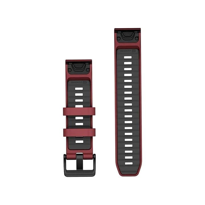 Garmin QuickFit 22mm Silicone Watch Band – Graphite/Spark Orange, Quick Release, Secure Fit Sport Smartwatch Strap | 124mm Adjustment Band; 95mm Buckle Band