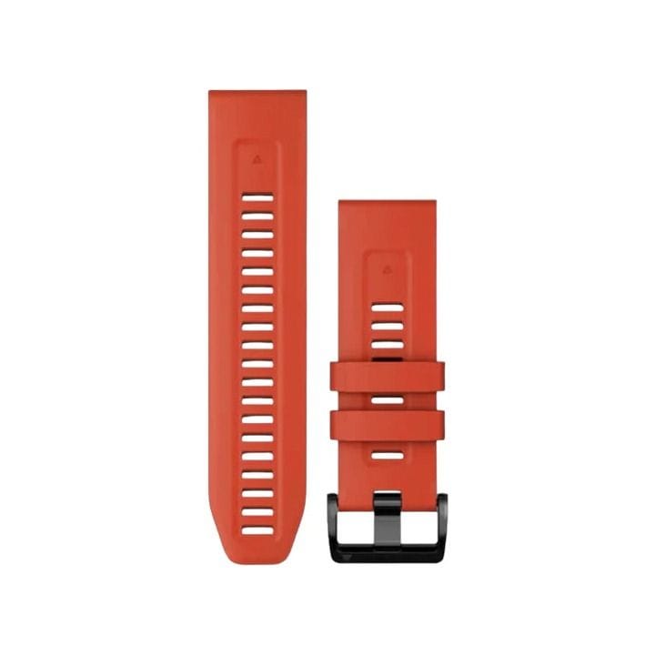 Garmin QuickFit 26mm Silicone Watch Band – Flame Red, Quick Release, Secure Fit Sport Smartwatch Strap | 124mm Adjustment Band; 95mm Buckle Band