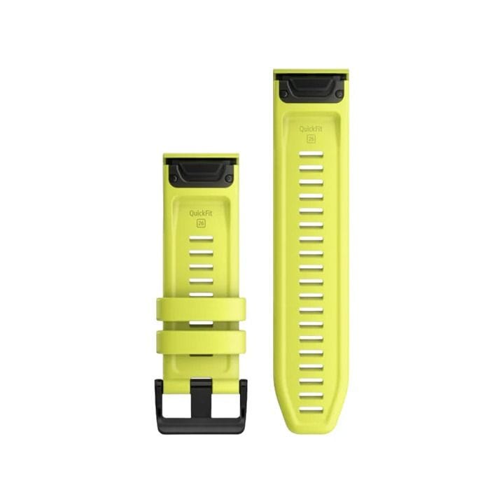 حزام ساعة سيليكون كويك فيت من جارمن مقاس ٢٦ مم – أصفر أمب، تحرير سريع، تثبيت آمن، حزام رياضي للساعة الذكية | حزام قابل للتعديل ١٢٤ مم؛ حزام بإبزيم ٩٥ مم