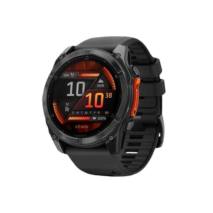 Garmin fēnix 8 - 47mm AMOLED Smartwatch – Slate Grey with Black Silicone Band, 29-Day Battery Life, Built-in LED Flash, Speaker & Microphone | 010-02905-00