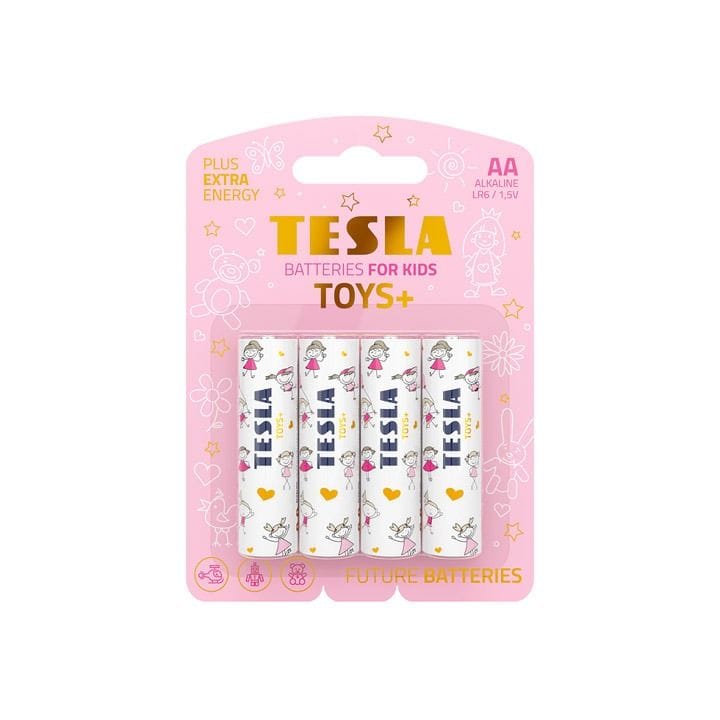 Tesla Alkaline AA Batteries LR6 1.5V – 4 Pack Long-Lasting Power for Girls' Kids Toys, Remote Controls & Gadgets | 8594183397764