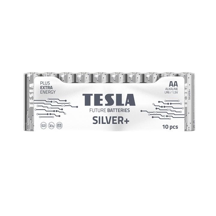 تيسلا بطاريات قلوية AA سيلفر+ ‏LR6 ‏1.5V – عبوة 10 قطع طاقة طويلة الأمد لأجهزة التحكم عن بُعد والألعاب والأجهزة الإلكترونية | 8594183392318