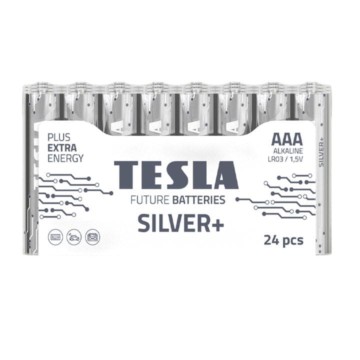 تيسلا بطاريات قلوية AAA سيلفر+ ‏LR3 ‏1.5V – عبوة 24 قطعة طاقة طويلة الأمد لأجهزة التحكم عن بُعد والألعاب والأجهزة الإلكترونية | 8594183392356