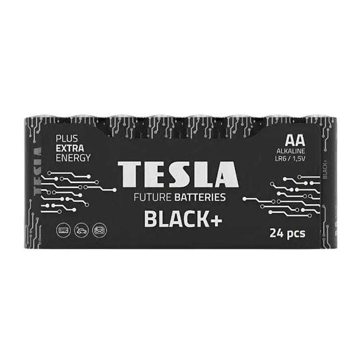 تيسلا بطاريات قلوية AA بلاك+ ‏LR6 ‏1.5V – عبوة 24 قطعة طاقة طويلة الأمد لأجهزة التحكم عن بُعد والألعاب والأجهزة الإلكترونية | 8594183396644