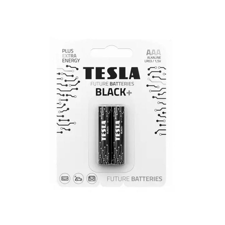 تيسلا بطاريات قلوية AAA بلاك+ ‏LR3 ‏1.5V – عبوة 2 قطع طاقة طويلة الأمد لأجهزة التحكم عن بُعد والألعاب والأجهزة الإلكترونية | 8594183396668