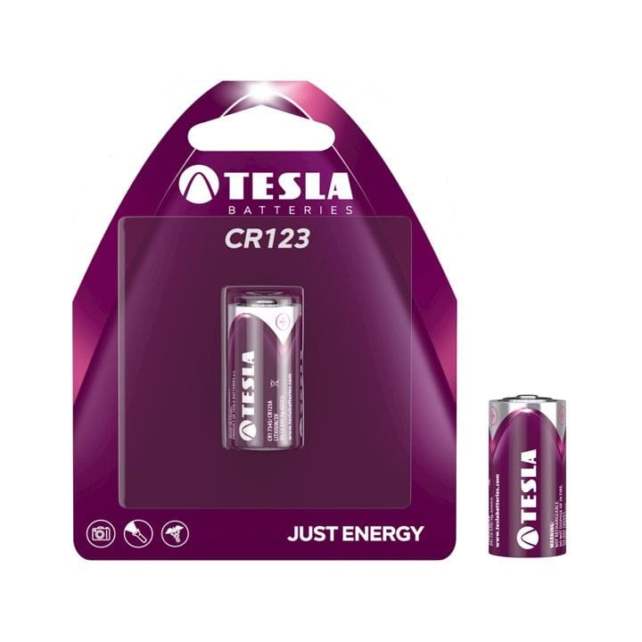 Tesla Lithium CR123 3V Battery – 1 Pack High-Performance Power for Cameras, Flashlights & Security Devices | 8594183391335