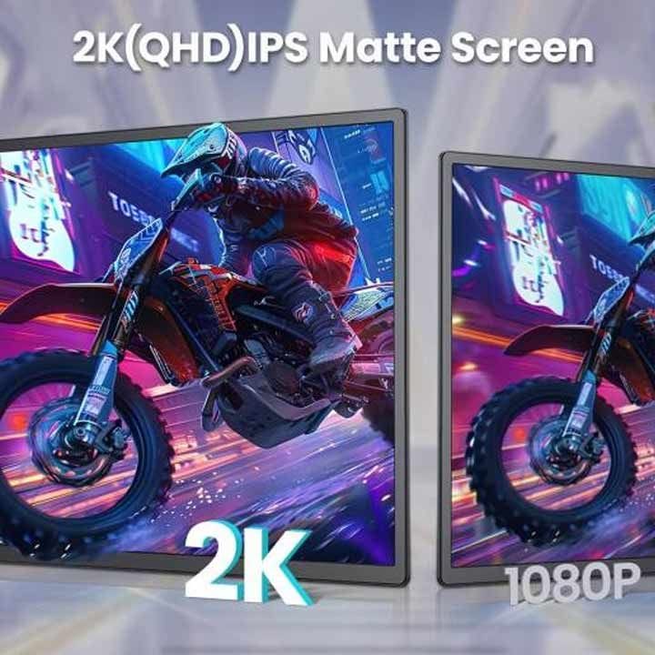 في 2 كوم دي 1 كيو شاشة ألعاب محمولة لتوسعة الشاشة 23.8 بوصة 2.5K بمعدل 180 هرتز – شاشة IPS HDR، تحديث فائق السلاسة، يو إس بي-سي / اتش دي ام آي | أسود - D1Q