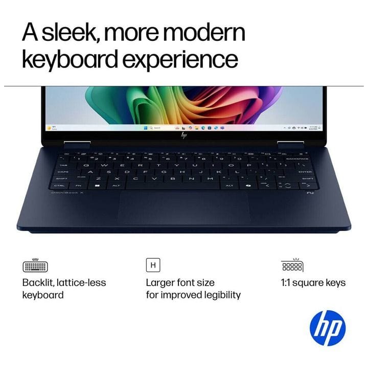 HP OmniBook X-Flip 14-FM0013DX 14" 2K Touch Laptop, Intel Core Ultra 5, 16GB RAM, 512GB SSD, Windows 11 - Atmospheric Blue – B5UJ1UA