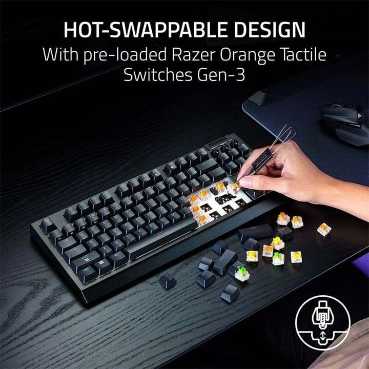 Razer BlackWidow V4 Tenkeyless HyperSpeed Wireless Gaming Keyboard – Mechanical RGB, Low-Latency, TKL Keyboard – Black | RZ03-05480100-R3M1