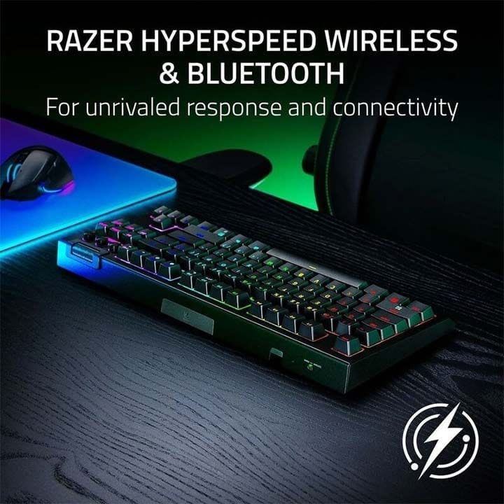 Razer BlackWidow V4 Tenkeyless HyperSpeed Wireless Gaming Keyboard – Mechanical RGB, Low-Latency, TKL Keyboard – Black | RZ03-05480100-R3M1