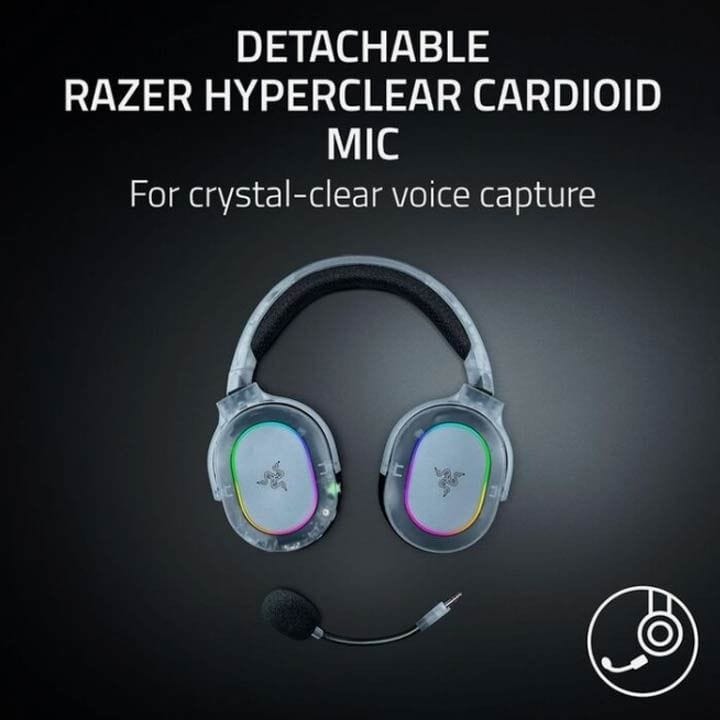 سماعة ألعاب لاسلكية متعددة المنصات ريزر باراكودا X كروما – إضاءة Chroma RGB، USB-C و3.5mm، ميكروفون معتمد من ديسكورد – أبيض | RZ04-05220400-R3M1