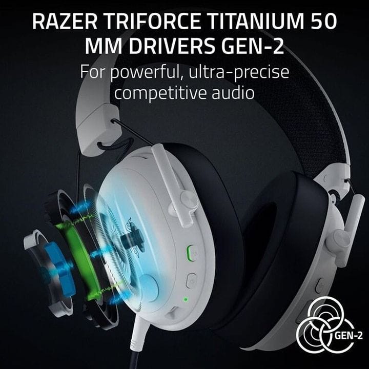 Razer BlackShark V3 Wireless E-Sports Gaming Headset – HyperSpeed Gen-2 Wireless & Detachable HyperClear Mic – White | RZ04-05410400-R3M1