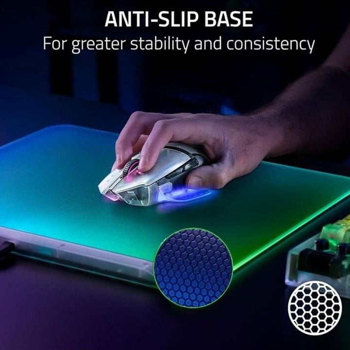 Razer Firefly V2 Pro Fully Illuminated RGB Gaming Mouse Pad – 15-Zone Chroma RGB, Micro-Textured Surface, USB-C Powered – White | RZ02-04920400-R3M1