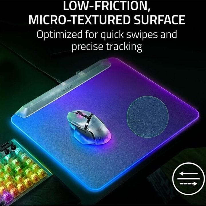 Razer Firefly V2 Pro Fully Illuminated RGB Gaming Mouse Pad – 15-Zone Chroma RGB, Micro-Textured Surface, USB-C Powered – White | RZ02-04920400-R3M1