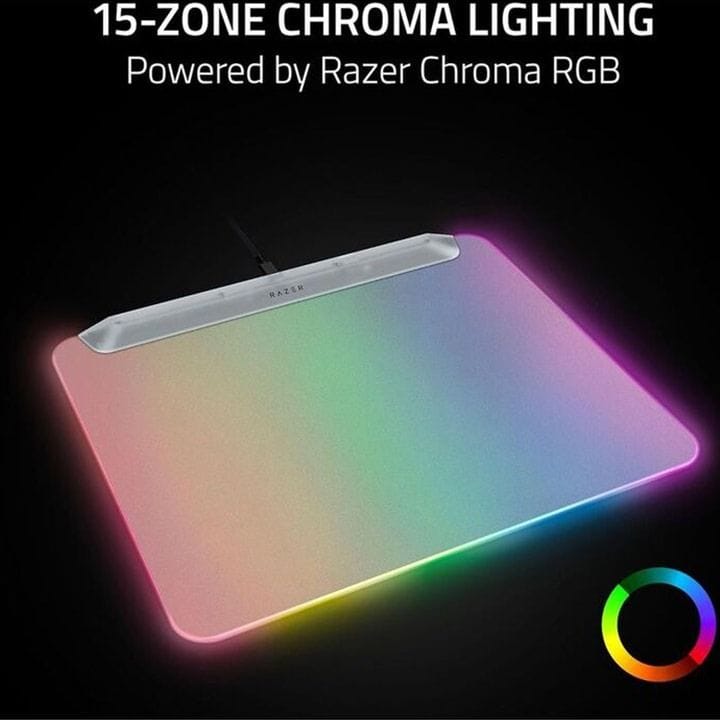 Razer Firefly V2 Pro Fully Illuminated RGB Gaming Mouse Pad – 15-Zone Chroma RGB, Micro-Textured Surface, USB-C Powered – White | RZ02-04920400-R3M1