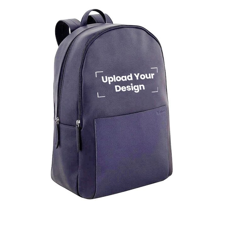 Personalized Santhome Vinbac 15.4" Laptop Backpack – Lightweight Artificial Leather, Double Padded Straps & Comfortable Everyday Carry – Navy Blue | BPSN 921