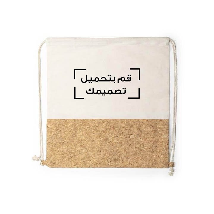 حقيبة برباط من إيكو نيوترال مصنوعة من قطن معاد تدويره وفلين – قماش مستدام بوزن 145 مع زوايا معززة – طبيعي | BPEN 2180