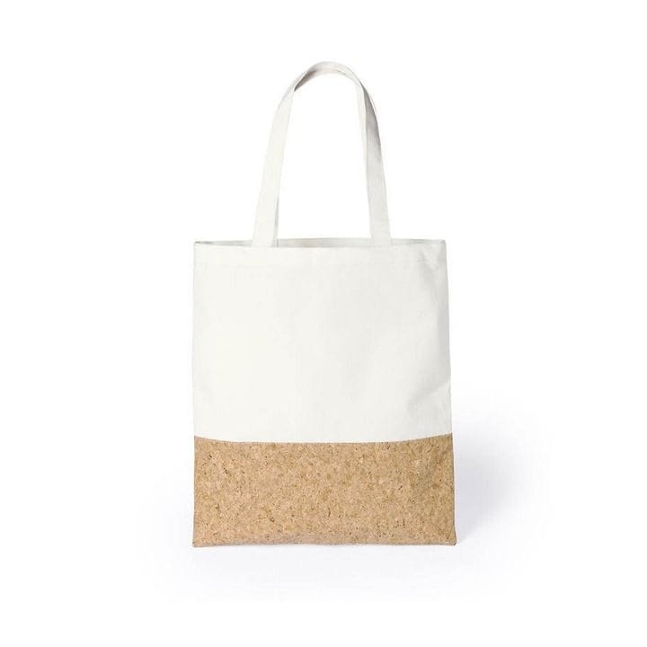 Personalized Eco-Neutral Recycled Cotton & Cork Shopping Bag – 145 GSM Sustainable Tote with Natural Cork Finish – Natural | BPEN 2179