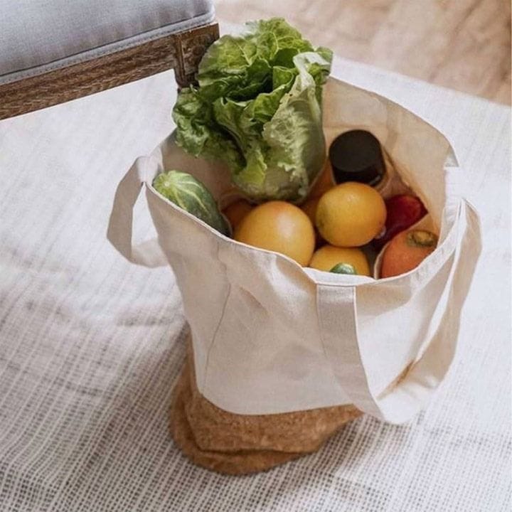 Personalized Eco-Neutral Recycled Cotton & Cork Shopping Bag – 145 GSM Sustainable Tote with Natural Cork Finish – Natural | BPEN 2179