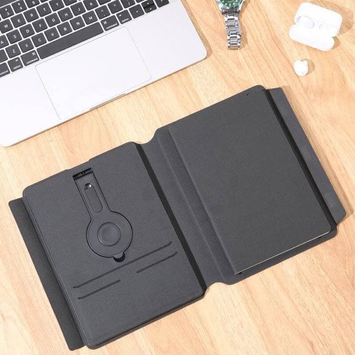 Personalized Change Zero Recycled 10,000mAh 15W MagSafe Wireless Powerbank & A5 Organizer with 32GB Storage – Fast Charging, Eco Design – Black