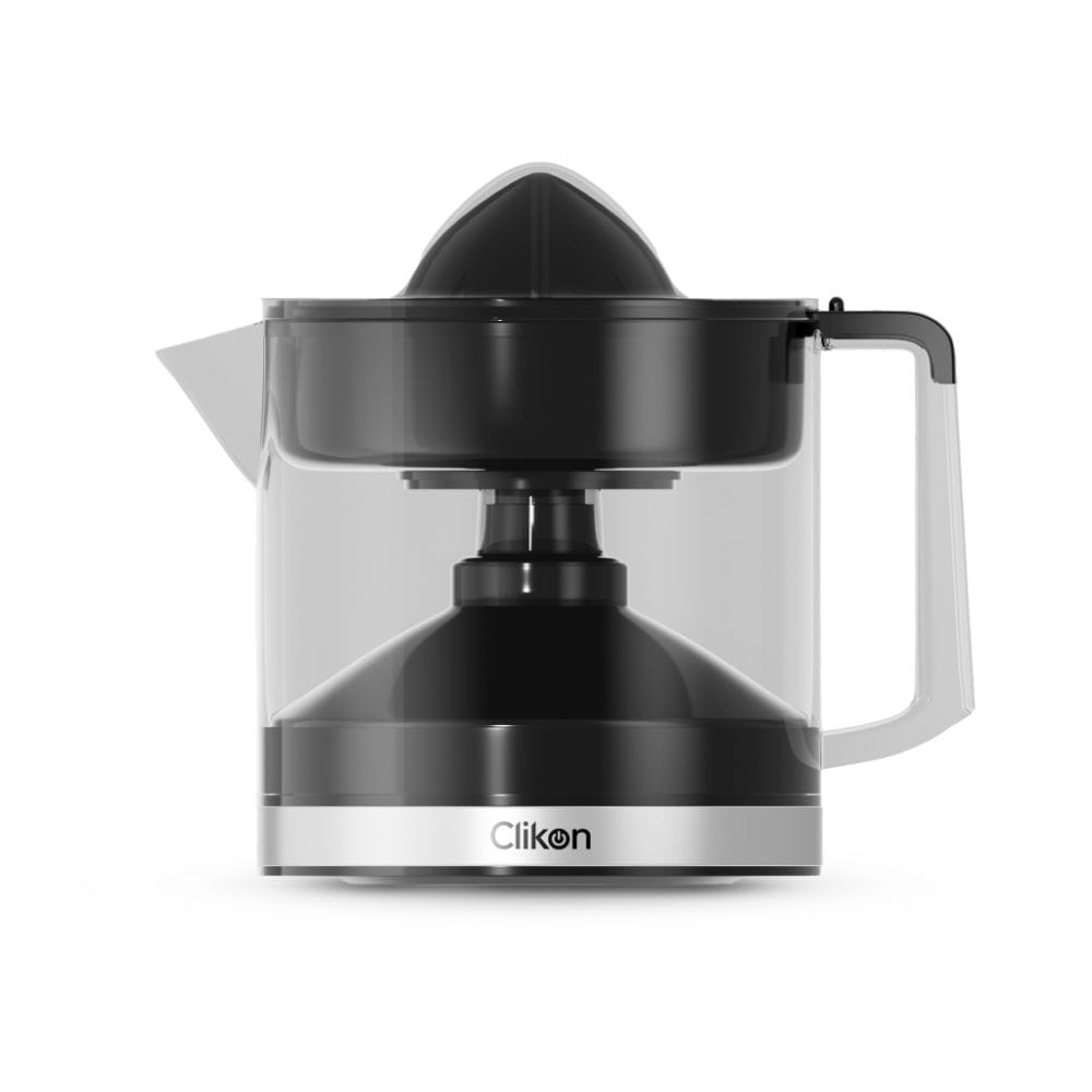 Clikon Citrus Juicer 40W 0.75L Double Cone Extraction, Auto Reverse Function, Detachable Pulp Filter | Black/Transparent - CK2687