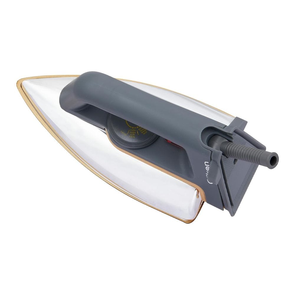 Clikon Medium Heavy Dry Iron 1.1KG 1000-1200W Non-Stick Soleplate, Adjustable Temperature Control, Fast Heating | Dark Grey/Silver - CK4137