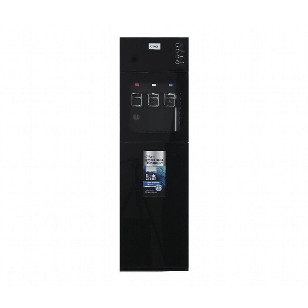 Clikon Bottom Loading Water Dispenser 3 Tap Design, Hot & Cold Water Function, Child Safety Lock, LED Indicators | Black/Steel - CK4065