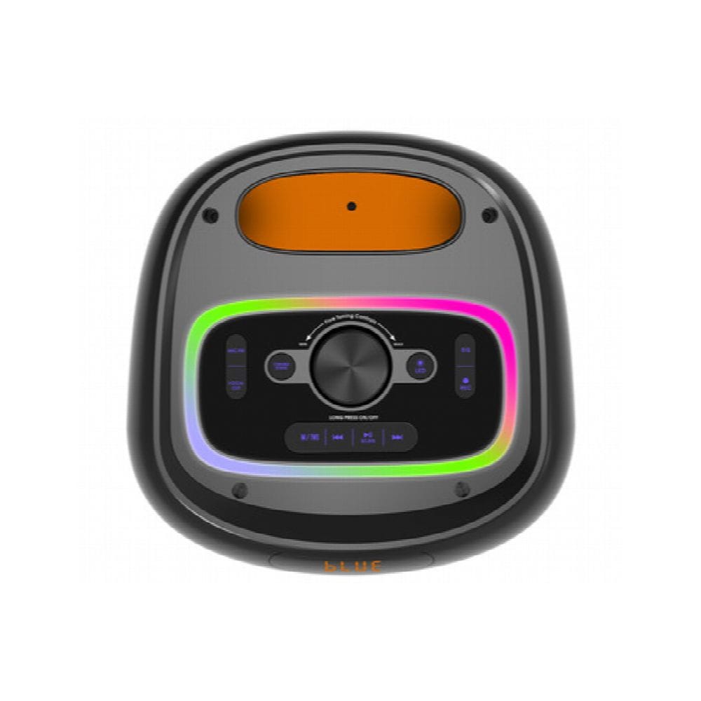 Clikon Rechargeable Party Speaker 8" + 2x2" Drivers, Wireless Mic, Dynamic Light Show, Karaoke Function | Black - CK879