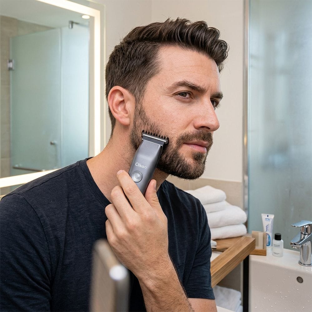 Clikon 3-in-1 Hair Trimmer Rechargeable Grooming Kit, Precision Blades, Multi-Function Beard & Nose Trimmer | Light Blue - CK3367