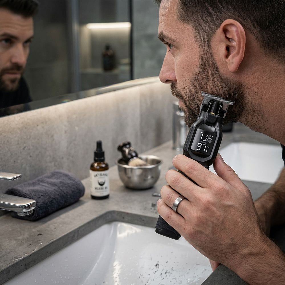 Clikon 3-in-1 Hair Trimmer Rechargeable Grooming Kit, Precision Stainless Steel Blades, Multi-Function Beard & Nose Trimmer | Black - CK3370