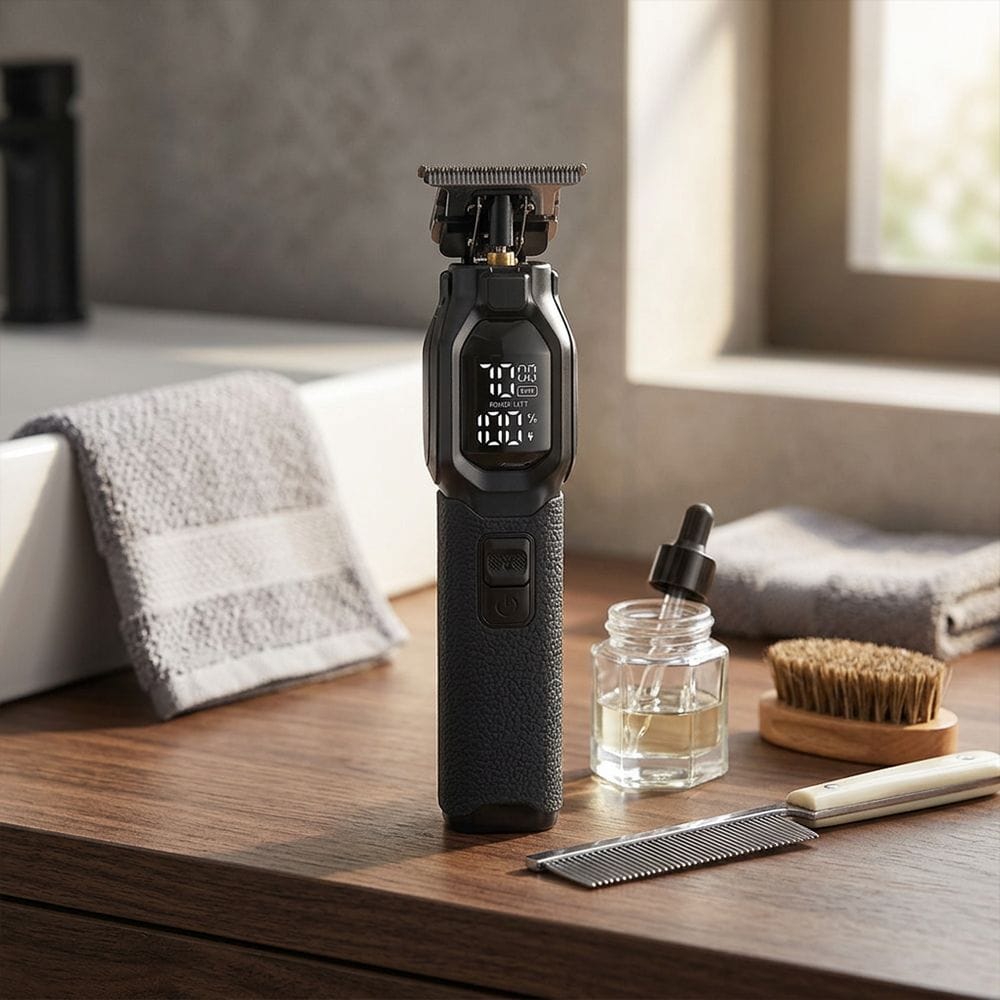 Clikon 3-in-1 Hair Trimmer Rechargeable Grooming Kit, Precision Stainless Steel Blades, Multi-Function Beard & Nose Trimmer | Black - CK3370