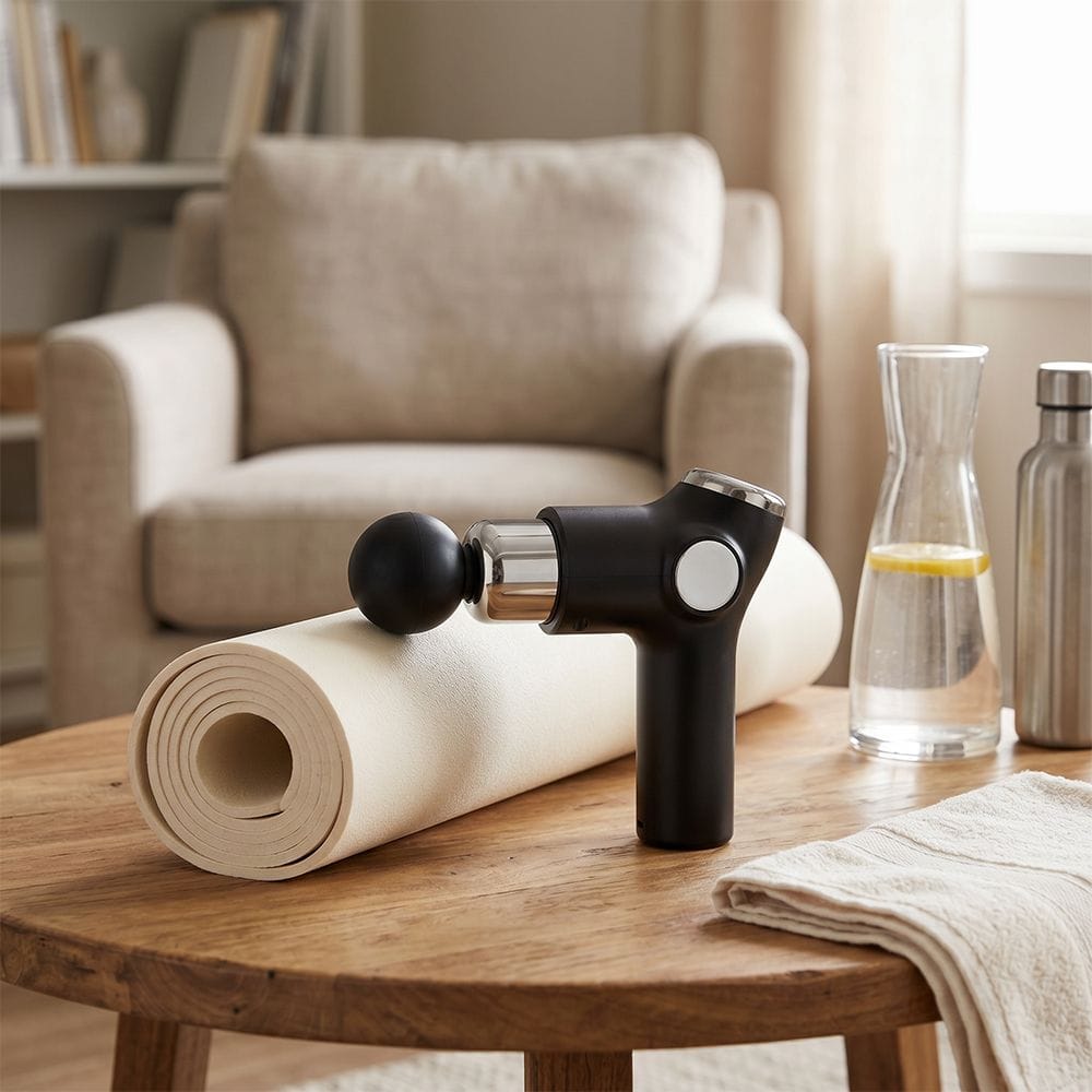 Clikon Percussion Muscle Massager Deep Tissue Massage Gun, Multiple Speed Modes, Rechargeable Portable Recovery Device | Matte Black/Silver - CK4042