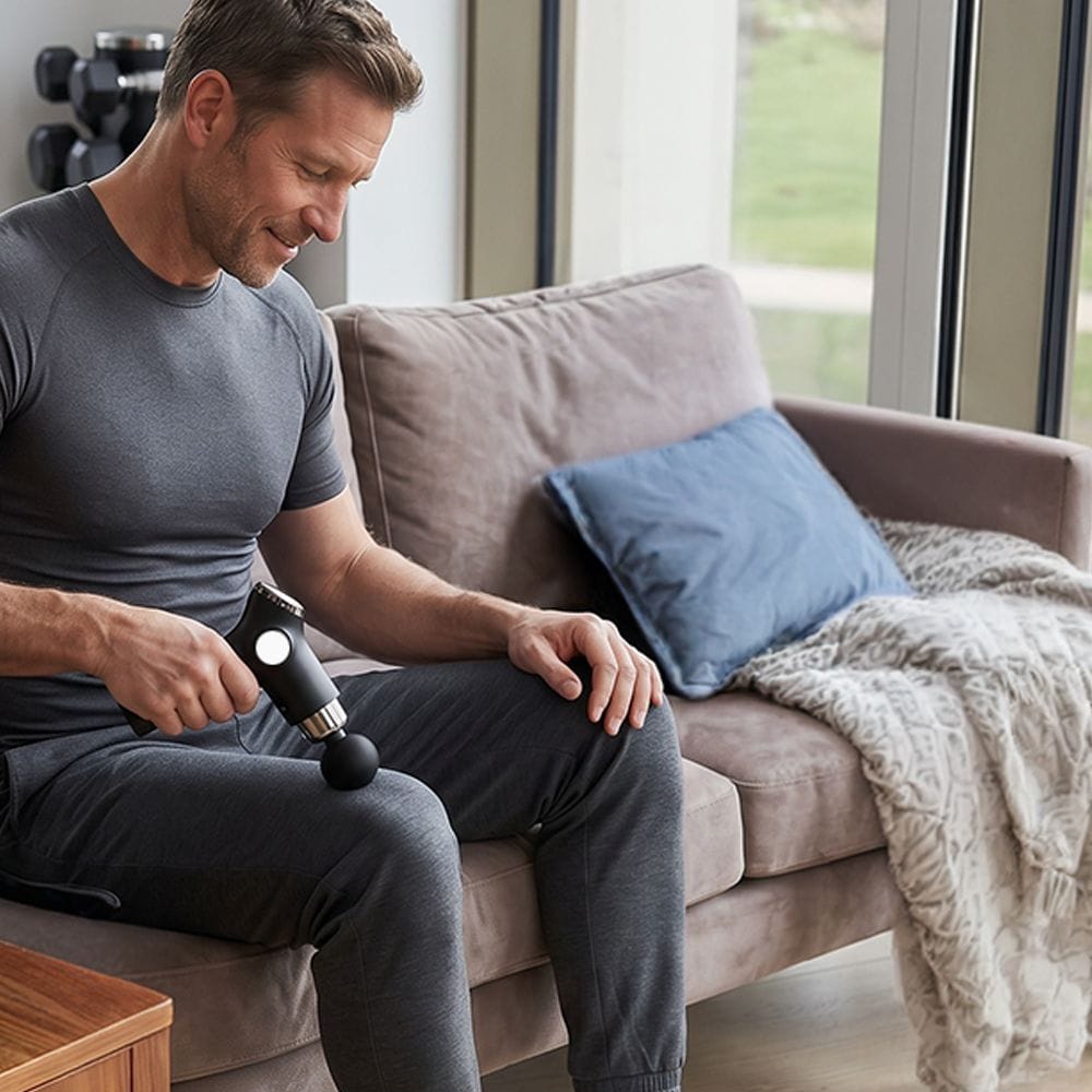 Clikon Percussion Muscle Massager Deep Tissue Massage Gun, Multiple Speed Modes, Rechargeable Portable Recovery Device | Matte Black/Silver - CK4042
