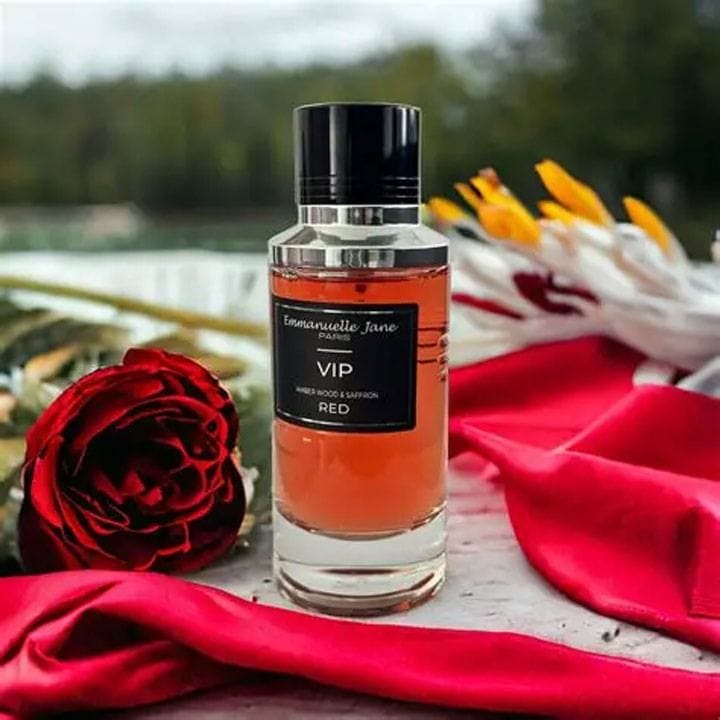 Emmanuelle Jane VIP Red Unisex Eau de Parfum 90ml – Sweet Fruity Accord, Floral Heart & Warm Amber Long-Lasting Perfume | 370236