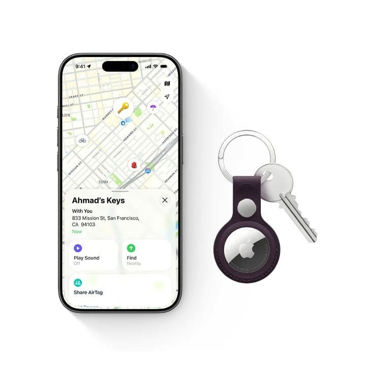 Apple AirTag (2nd Generation) Bluetooth Tracker – Precision Finding, Find My Network, UWB Chip & Replaceable Battery | 1-Pack White (MFE94ZF/A)