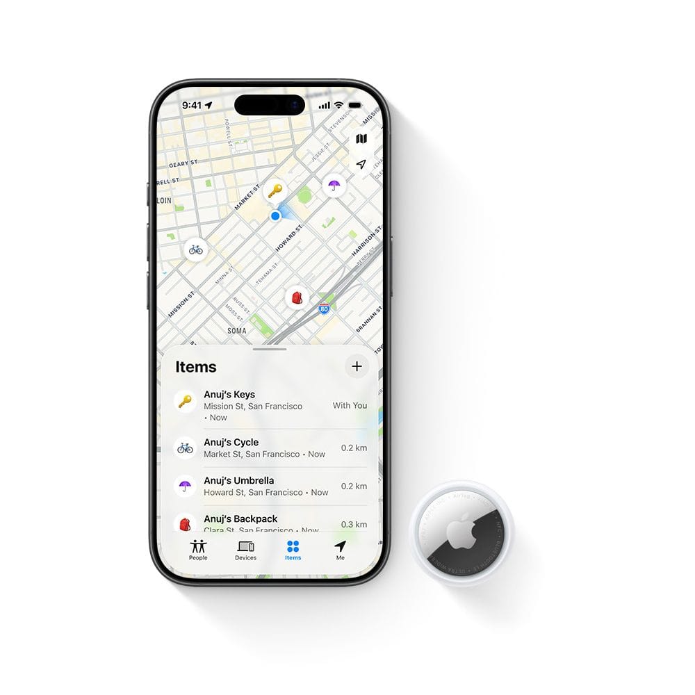 Apple AirTag (2nd Generation) 4 Pack Item Tracker, Precision Finding, Find My Network, Built-in Speaker & Privacy Protection | White - MFEA4ZF/A