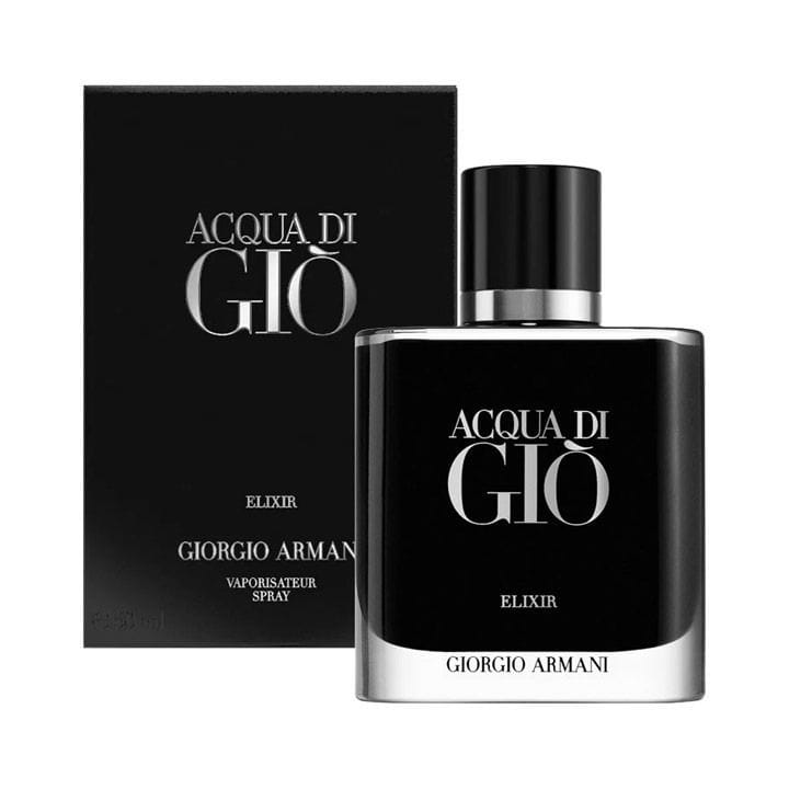 Armani Acqua di Giò Elixir for Men 50ml – Marine Notes, Bergamot, Violet Leaf & Patchouli Deep Woody Aquatic Intense Fragrance
