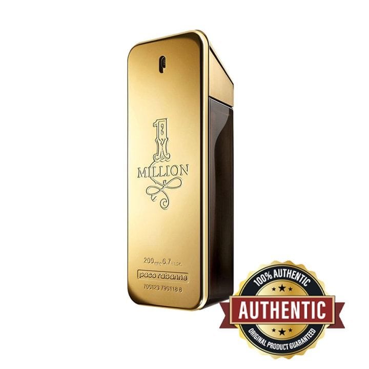 Paco Rabanne 1 Million Eau de Toilette for Men 200ml – Blood Mandarin, Cinnamon, Rose & Leather Warm Spicy Fragrance