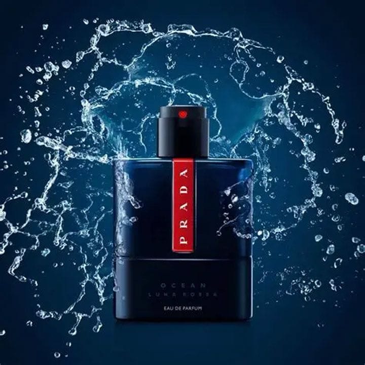 Prada Luna Rossa Ocean Eau de Parfum for Men 100ml – Bergamot, Iris, Sage & Vetiver Amber Woody Fragrance